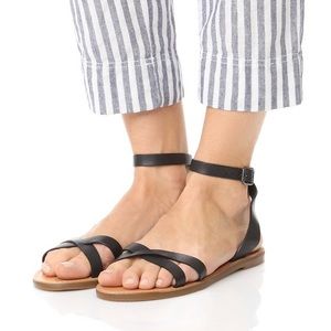 Madewell Black Broadwalk Crisscross Sandals Size 8